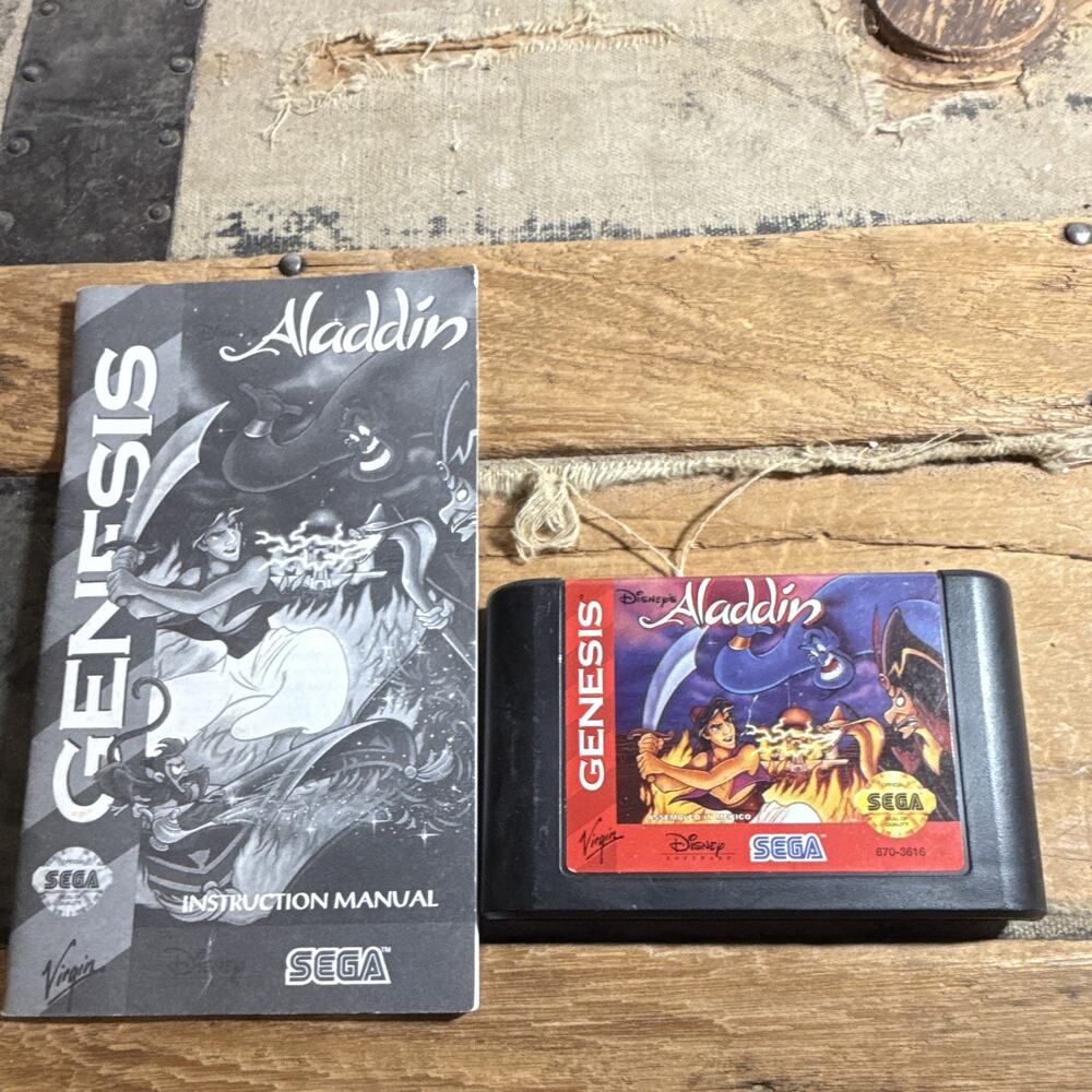 Disney's Aladdin (Sega Genesis) Manual Included Action & Adventure 1993 NTSC